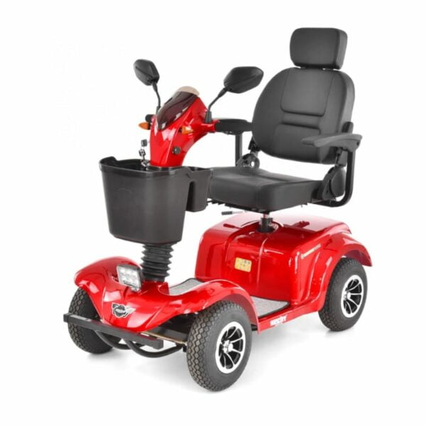 Invalidescooter 4 hjulet i rød